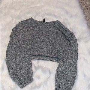 Heather gray scrunch top